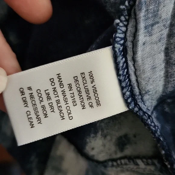 Cupio Blouse Womens Medium tye die blue Crochet Lace Fairy Boho Grunge Bell - Picture 9 of 14